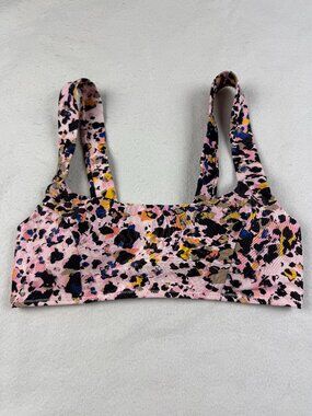Alana Gunn Pink Abstract Cheetah Print Bikini Top Size XS